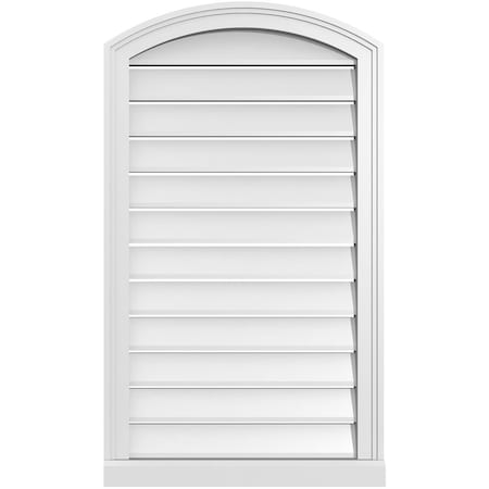 Ekena Millwork Arch Top Surface Mount PVC Gable Vent w/ 2"W x 2"P Brickmould Sill Frame, 22"W x 36"H GVPAR22X3603SN